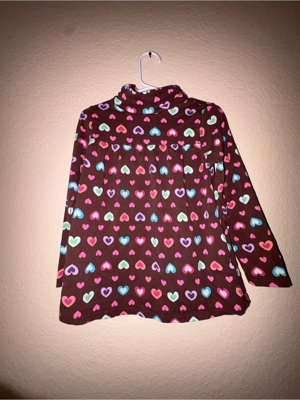 Jumping beans Brown Heart Print Long Sleeve Top